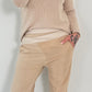 Pants in a sophisticated material mix model "Joy" - beige (available from approx. 19.12.24)