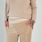 Pants in a sophisticated material mix model "Joy" - beige (available from approx. 19.12.24)