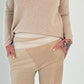 Pants in a sophisticated material mix model "Joy" - beige (available from approx. 19.12.24)