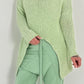 Sweater with sophisticated cut model "You" - lime green