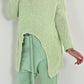 Sweater with sophisticated cut model "You" - lime green