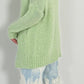 Sweater with sophisticated cut model "You" - lime green