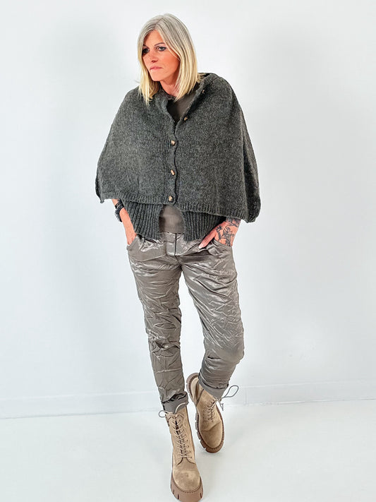Cardigan model "Cozy Cape" - taupe