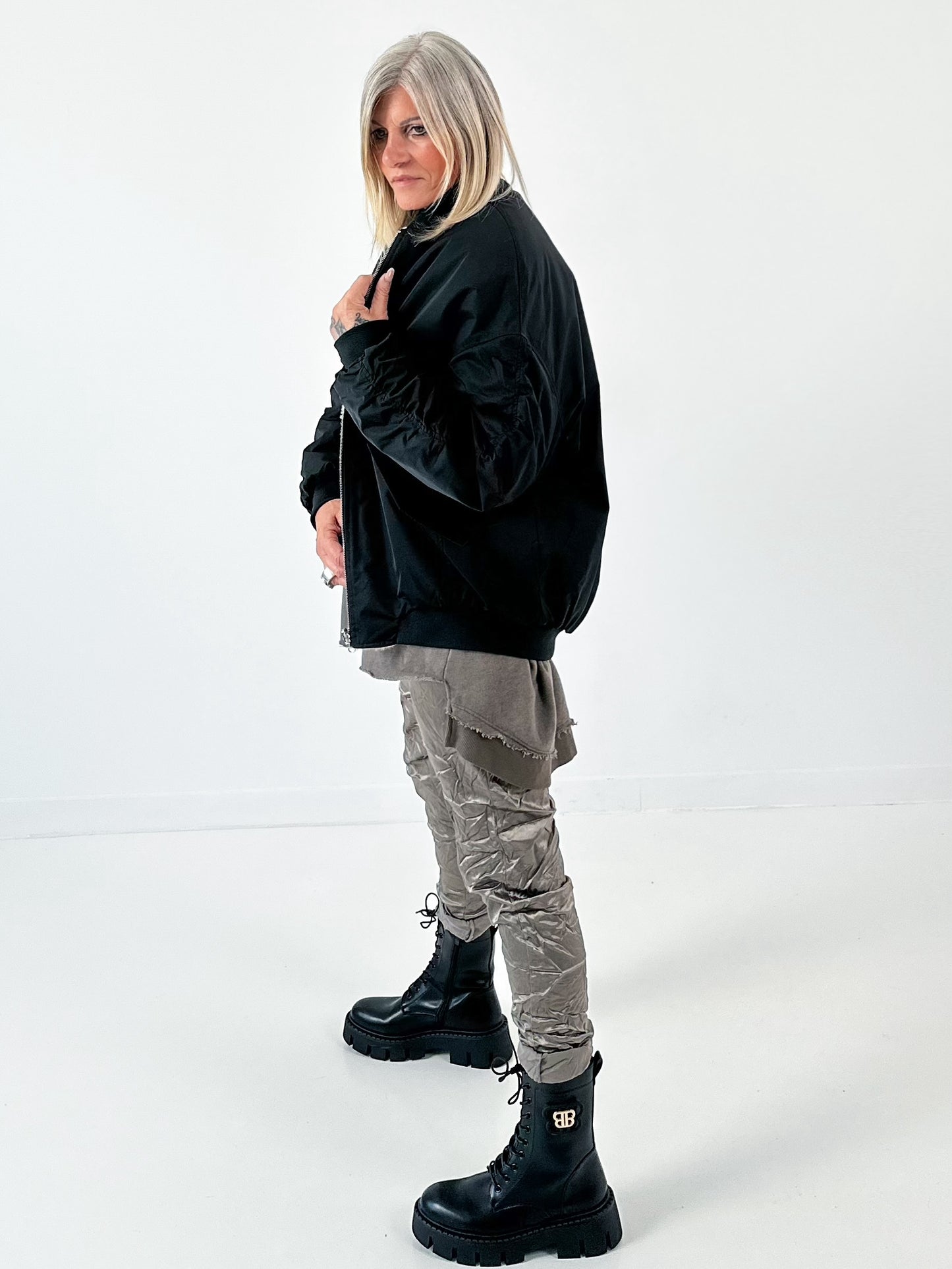 Omkeerbaar bomberjack model "Change" - zwart-leo