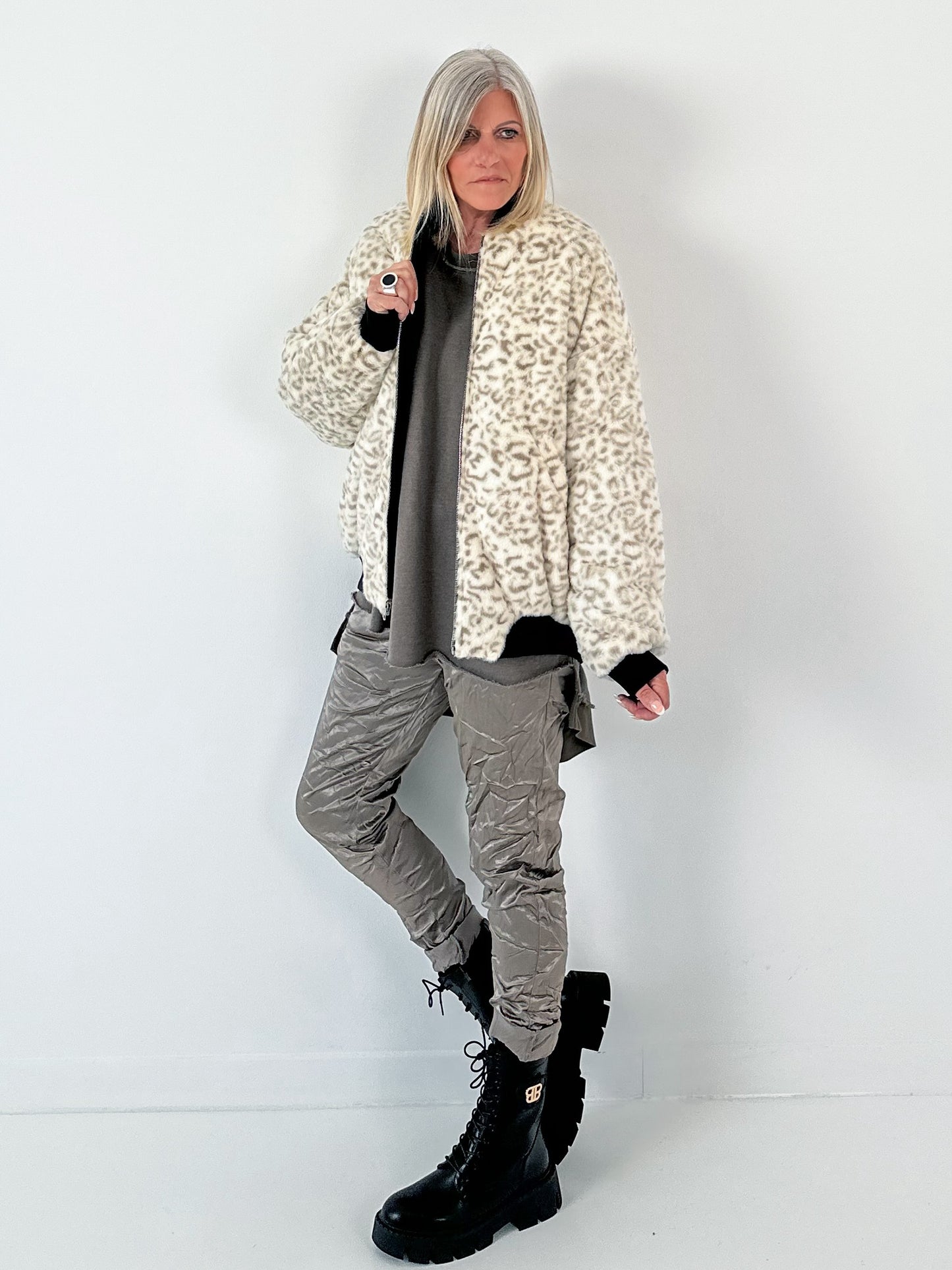 Omkeerbaar bomberjack model "Change" - zwart-leo