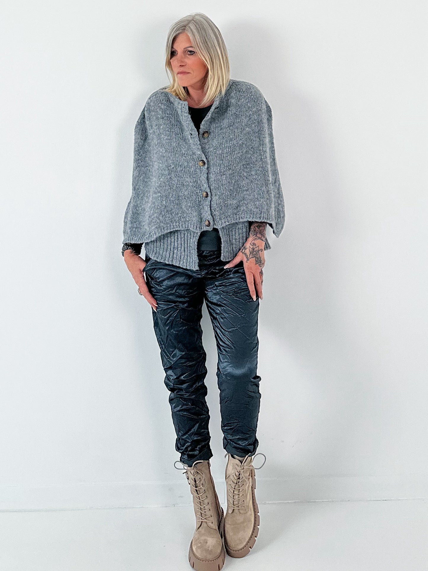 Cardigan model "Cozy Cape" - light grey