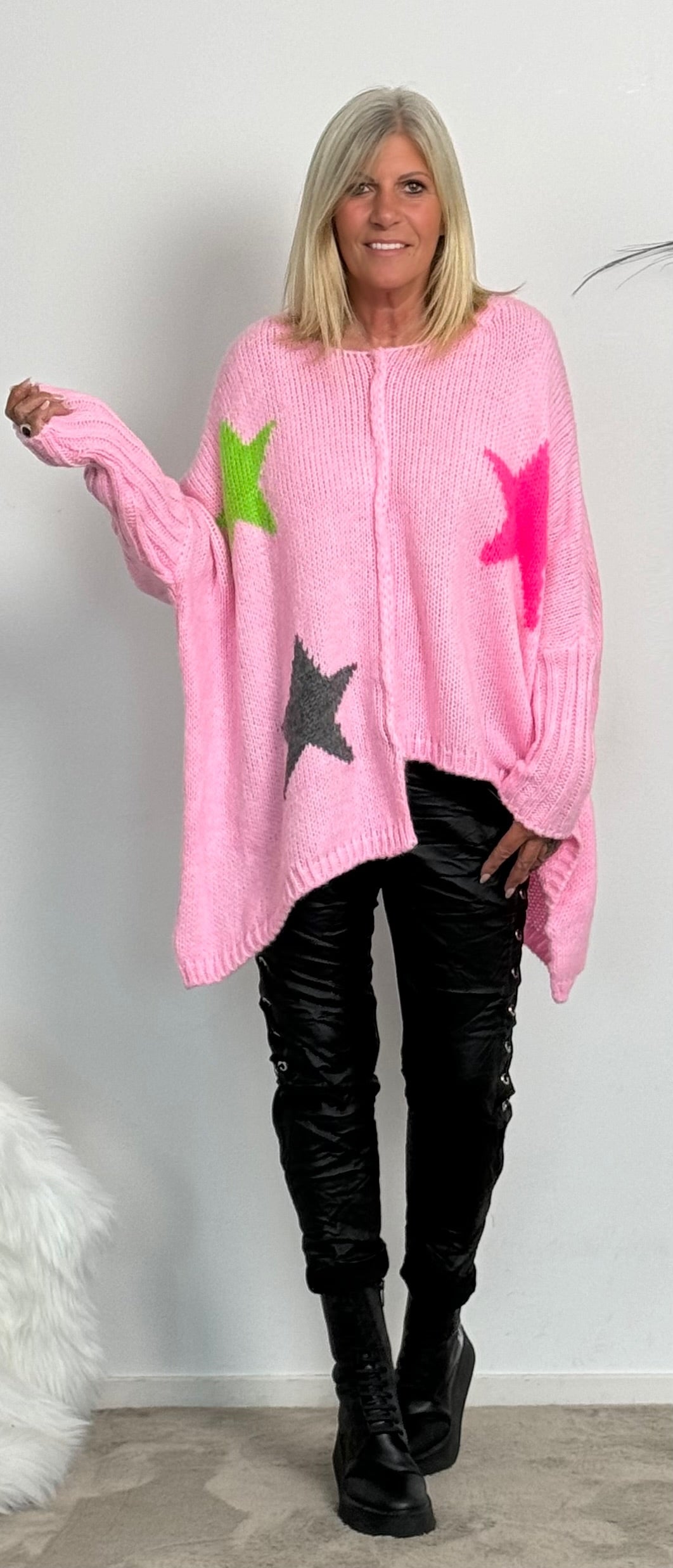 Oversized trui "Starshine" - roze