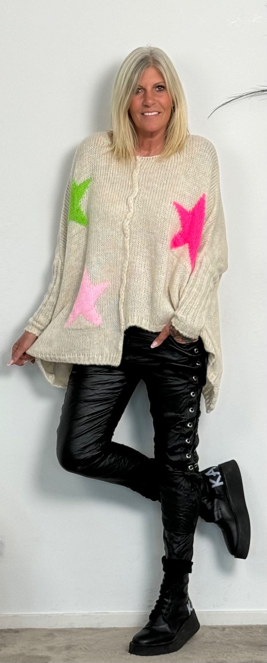 Oversized sweater "Starshine" - beige