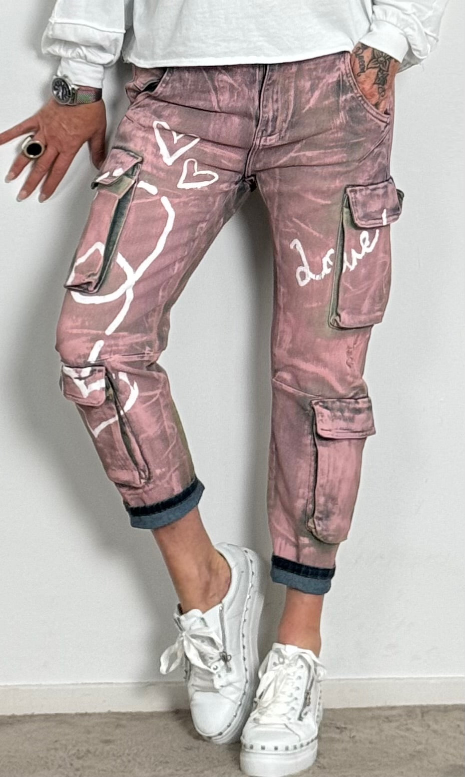 Cargojeansbroek "Billie" - denimroze