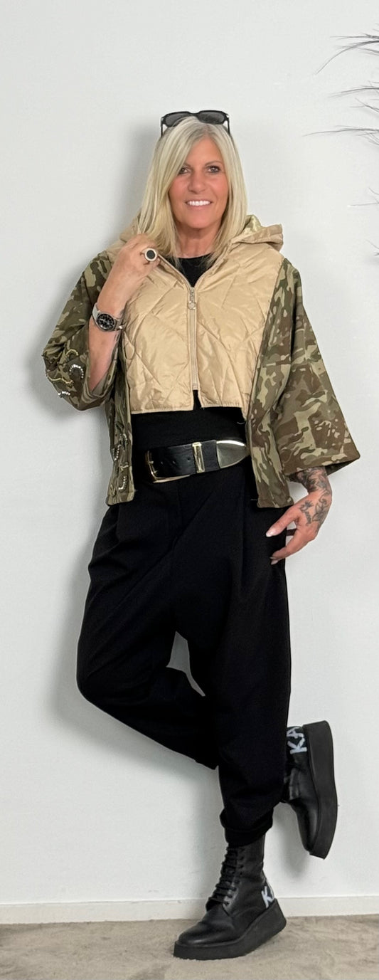 Jacket with 3/4 sleeves "Peyton" - beige-camouflage