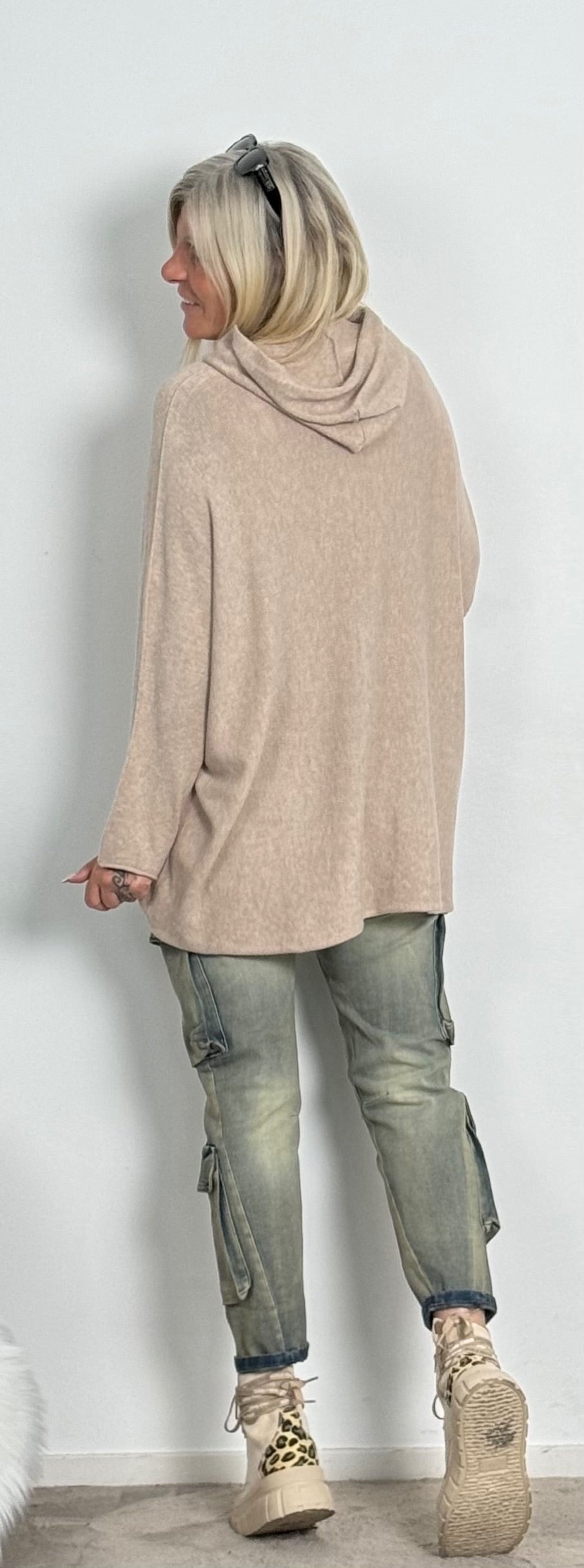 Gebreide hoodie "Marta" - beige