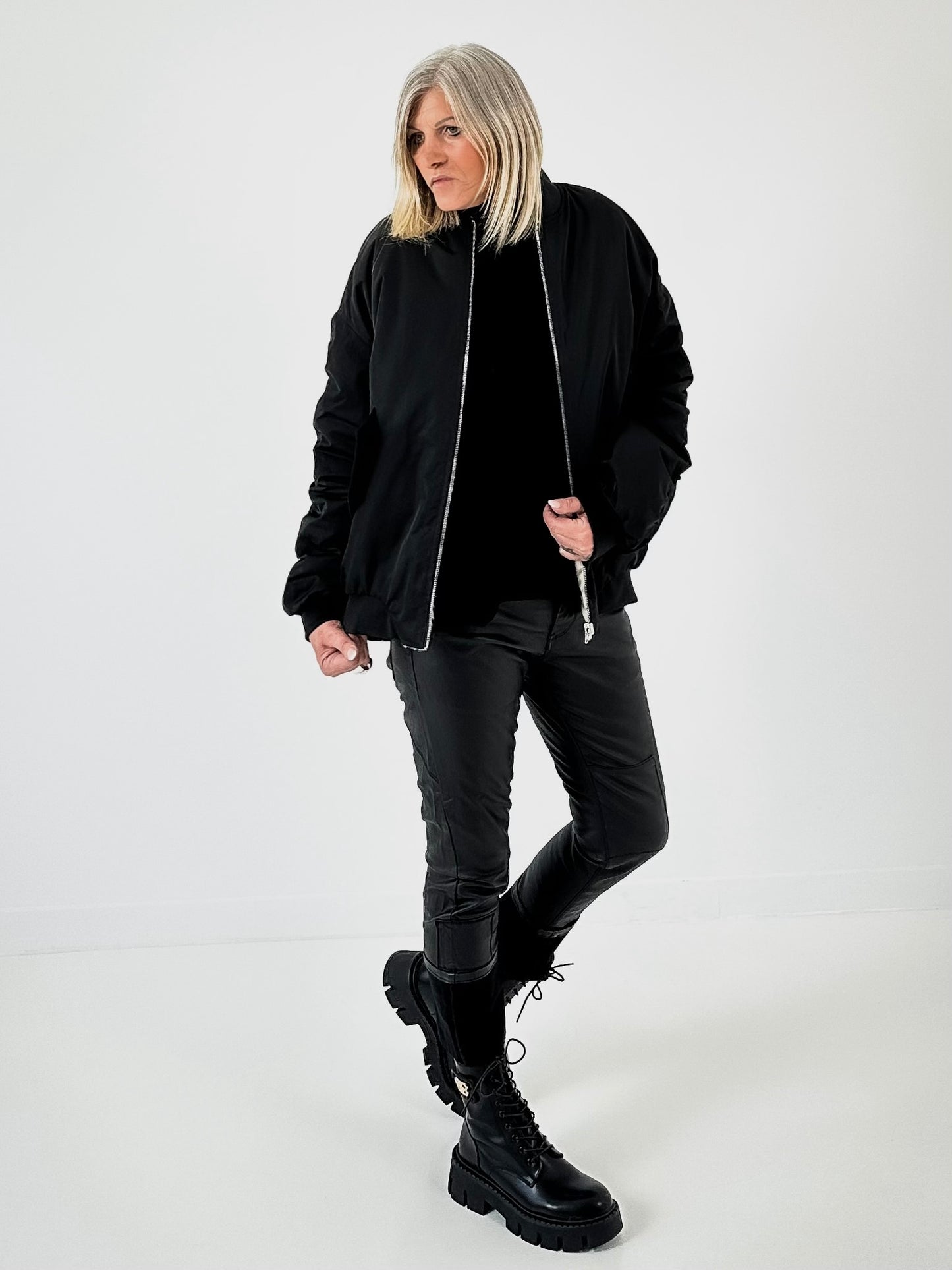 Omkeerbaar bomberjack model "Change" - zwart-leo