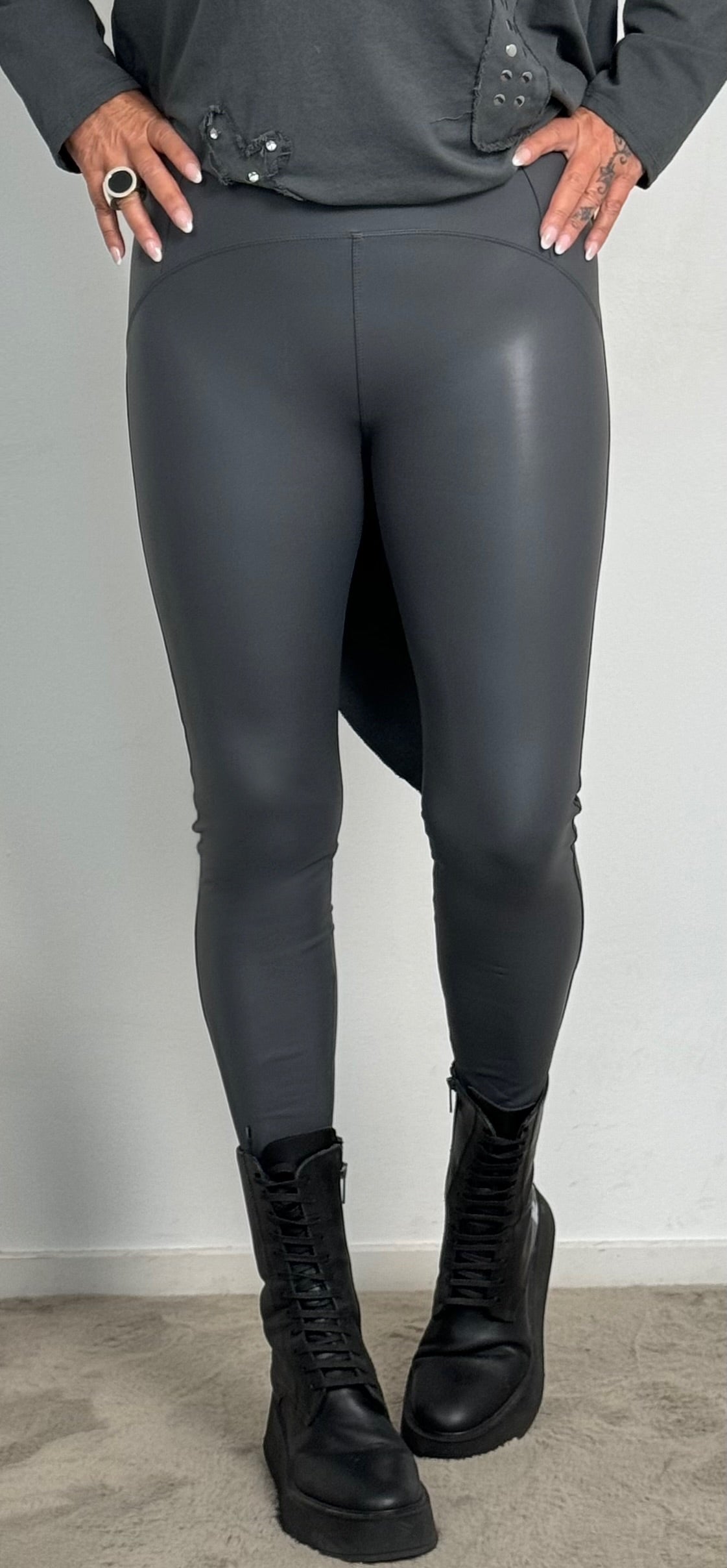 Lederleggings "Merle" - anthrazit