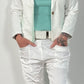 Sweatshirt Blazer "Kira" - white-watergreen