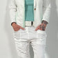 Sweatshirt Blazer "Kira" - white-watergreen