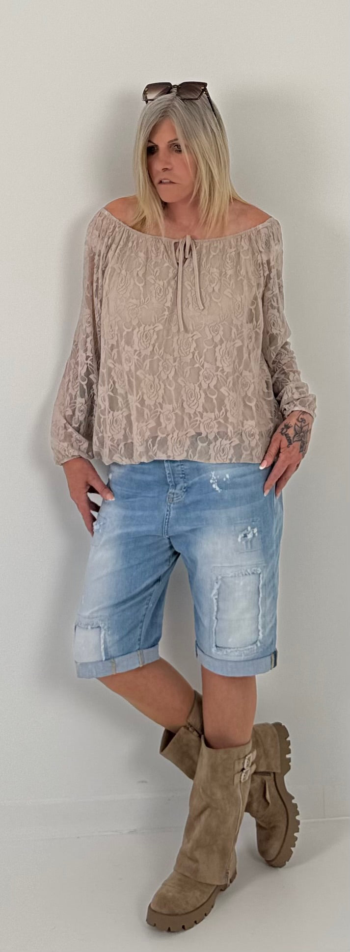 Bootie model "Ginger" - beige