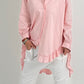 Oversized blouse met ruches aan de uiteinden, model "Xanadu" - roze