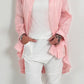 Oversized blouse met ruches aan de uiteinden, model "Xanadu" - roze