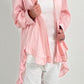 Oversized blouse met ruches aan de uiteinden, model "Xanadu" - roze