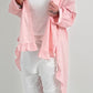 Oversized blouse met ruches aan de uiteinden, model "Xanadu" - roze