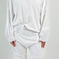 Oversized shirt met grote opgenaaide patches op de armen model "Amanda" - wit