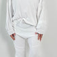 Oversized shirt met grote opgenaaide patches op de armen model "Amanda" - wit