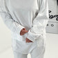 Oversized shirt met grote opgenaaide patches op de armen model "Amanda" - wit