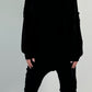 Oversized shirt met grote opgenaaide patches op de armen model "Amanda" - zwart