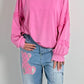 Oversized shirt met grote opgenaaide patches op de armen, model "Amanda" -candy