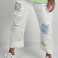 Culottejeans model "Flower" - wit