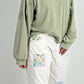 Oversized shirt met grote opgenaaide patches op de armen model "Amanda" - kaki