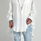 Oversized blouse met ruches aan de uiteinden, model "Xanadu" - wit