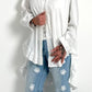 Oversized blouse met ruches aan de uiteinden, model "Xanadu" - wit