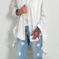 Oversized blouse met ruches aan de uiteinden, model "Xanadu" - wit