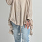 Oversized blouse met ruches aan de uiteinden, model "Xanadu" - beige