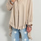 Oversized blouse met ruches aan de uiteinden, model "Xanadu" - beige