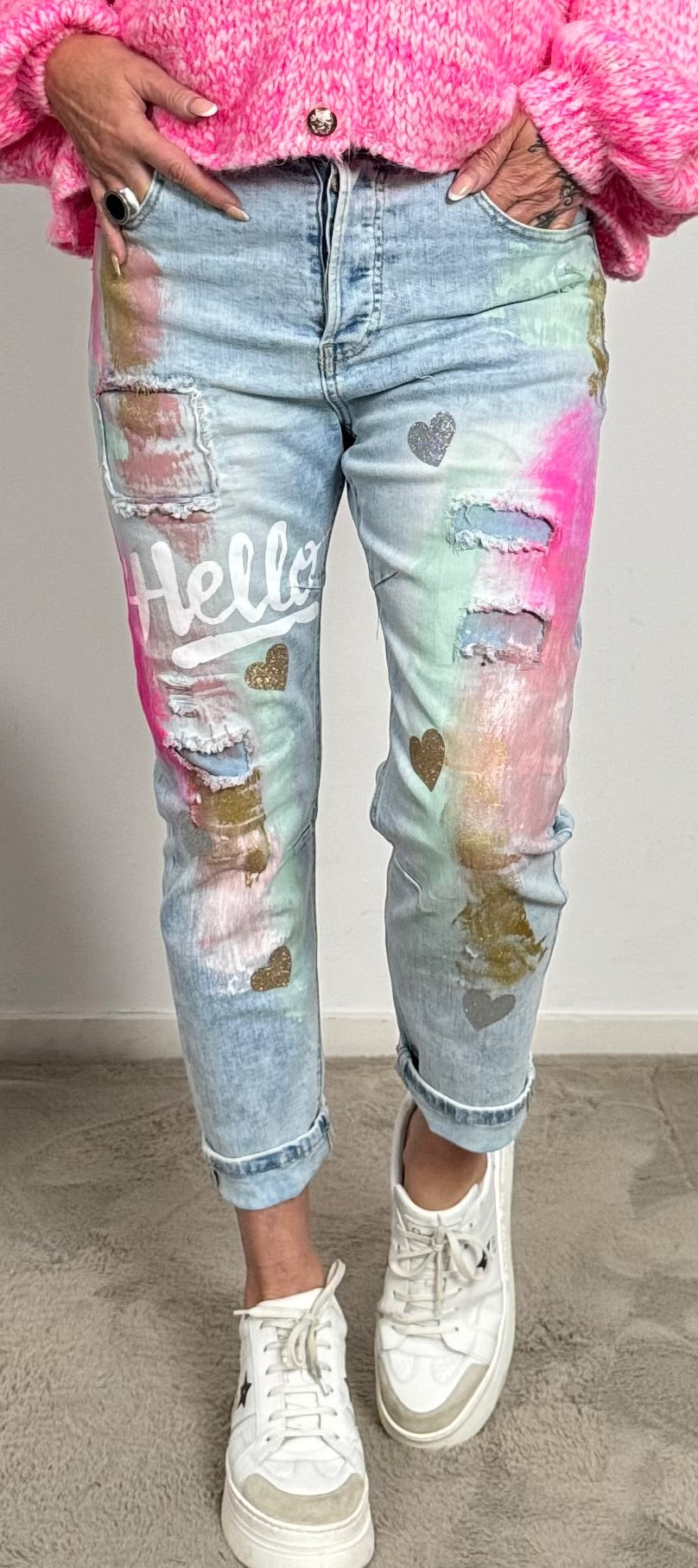 Jeans pants "Hello" - denim