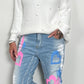 Jeans trousers "Heart Graffiti" - denim