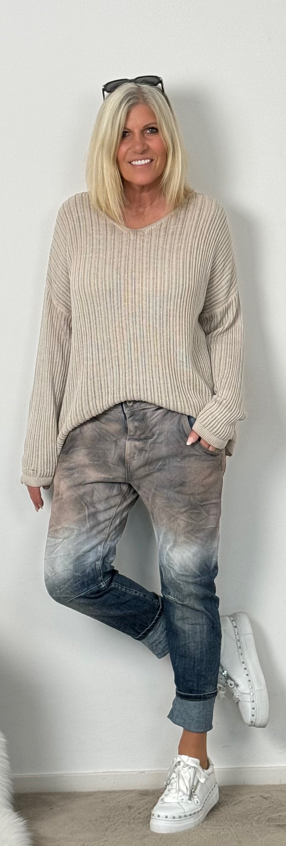 Jeansbroek "Chrissy" - denim-taupe