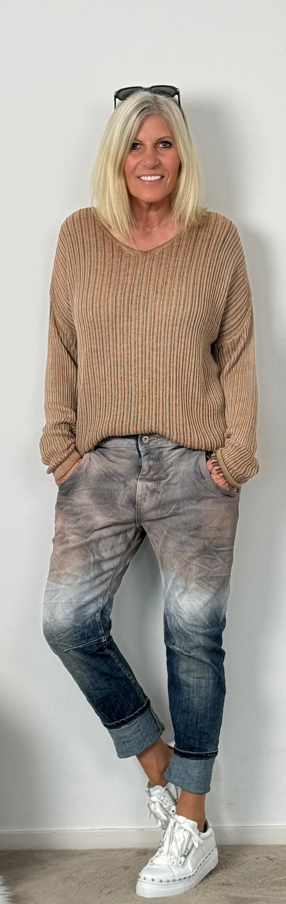 Jeans trousers "Chrissy" - denim-taupe