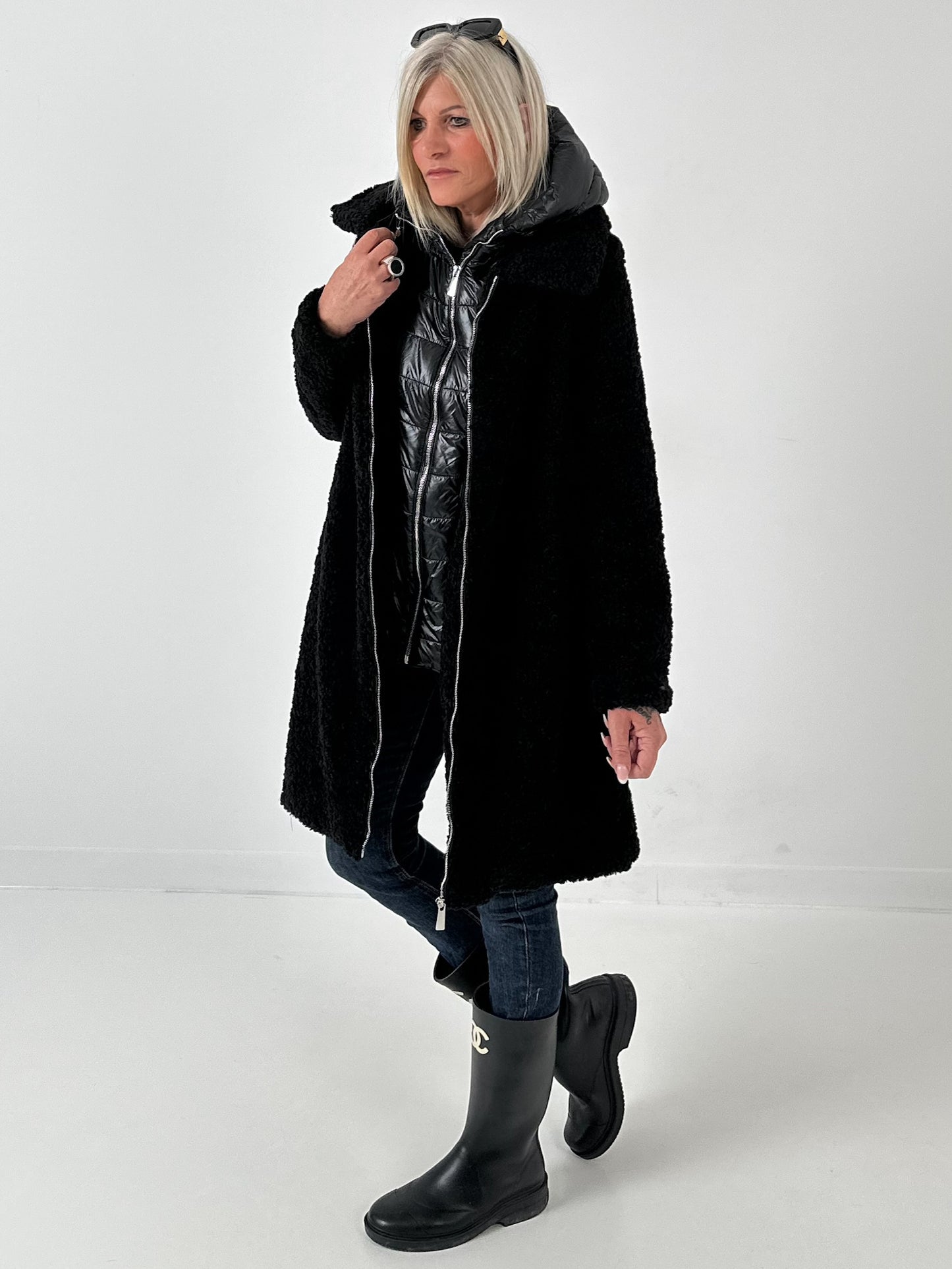 Teddyjas met inzetstuk model "Teddy Royale" - zwart