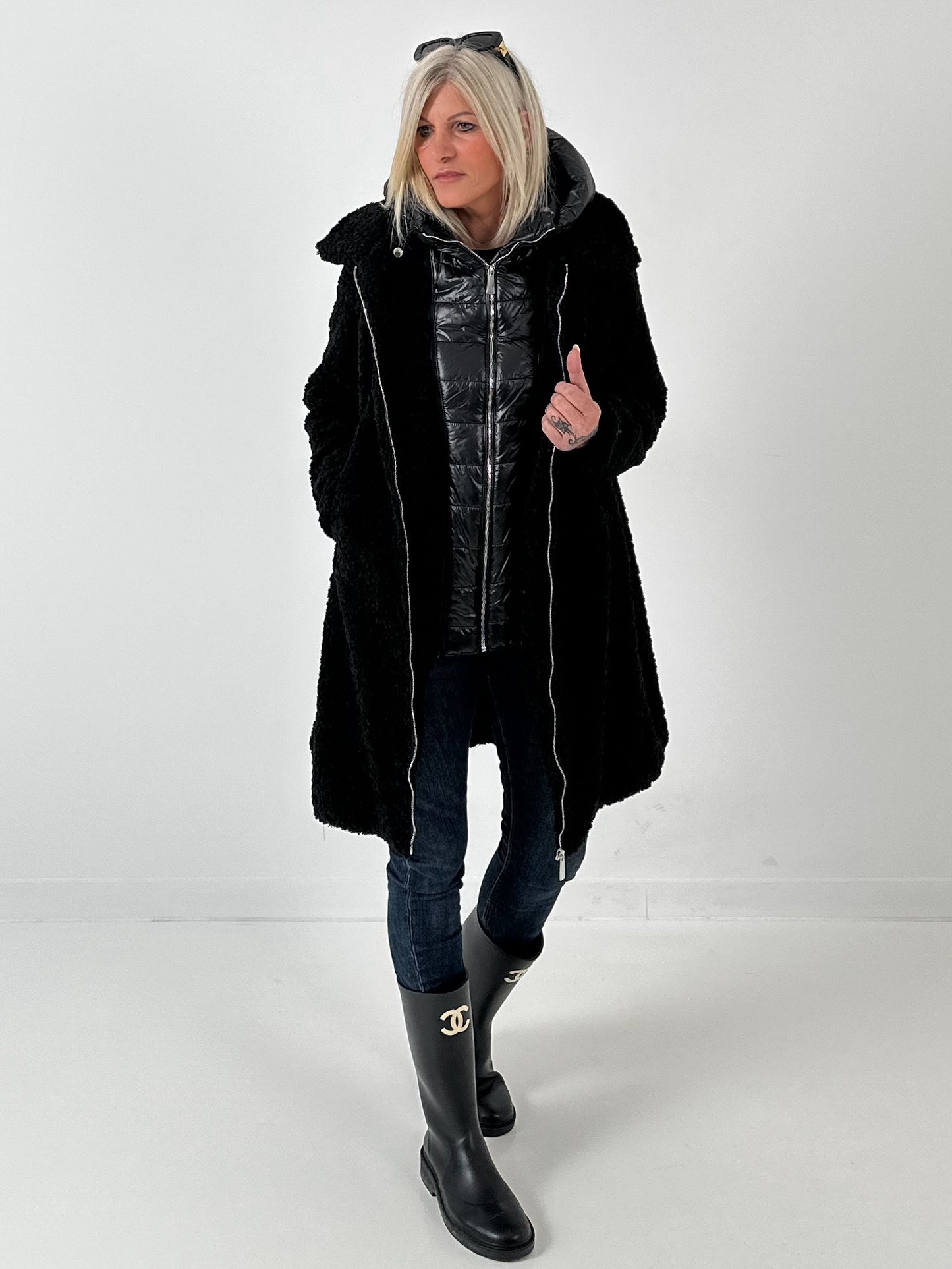 Teddyjas met inzetstuk model "Teddy Royale" - zwart