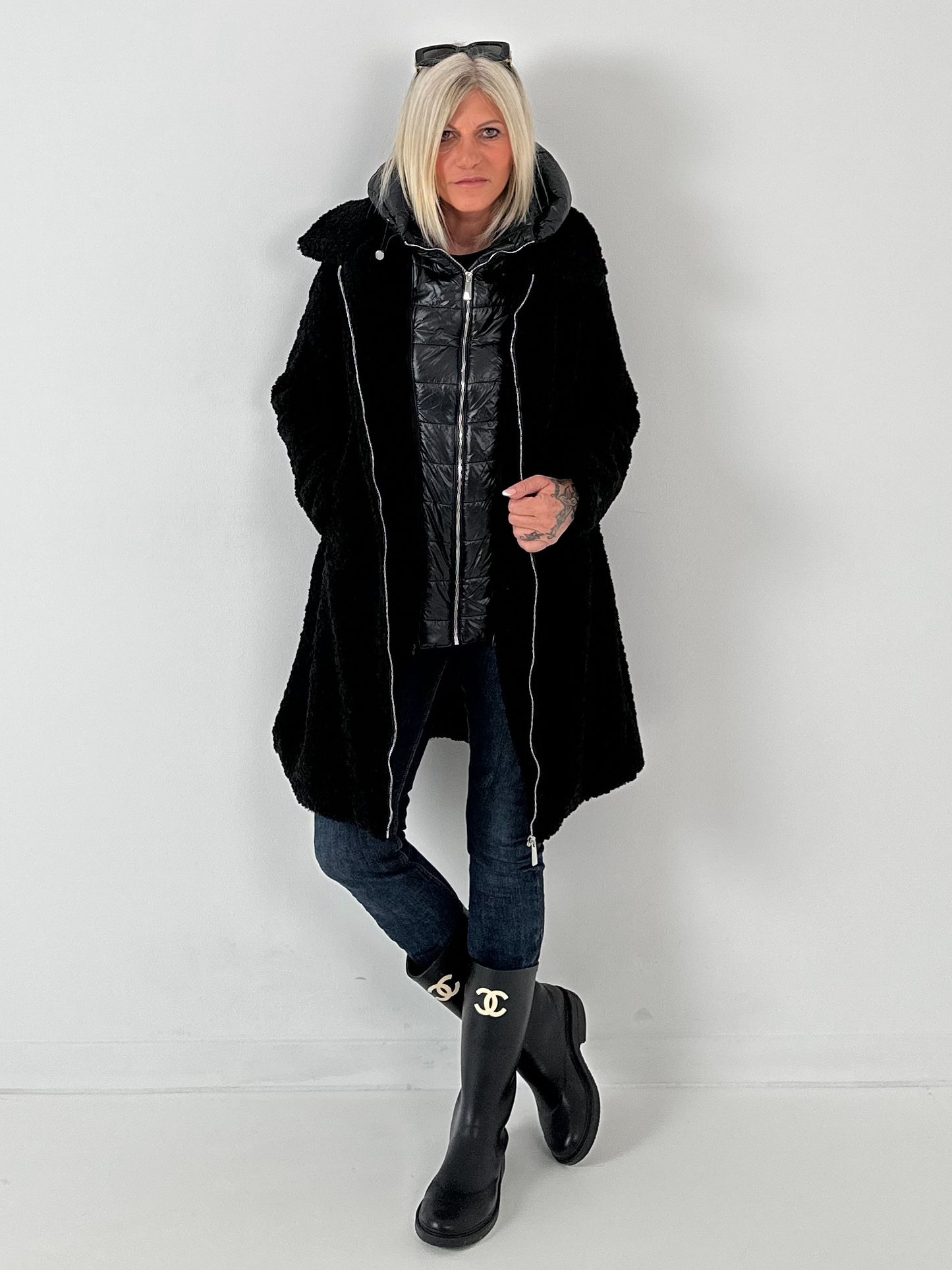 Teddyjas met inzetstuk model "Teddy Royale" - zwart