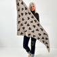 Reversible knitted scarf model "Amandra" - anthracite/beige