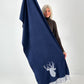 XXL sjaal model "Deer" - middernachtblauw