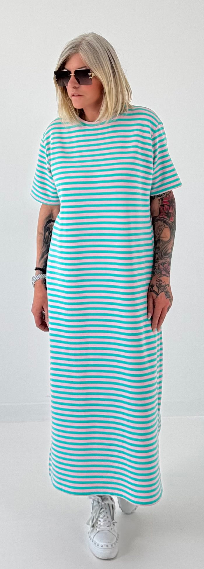 Dress model "Miamare" - pink-turquoise