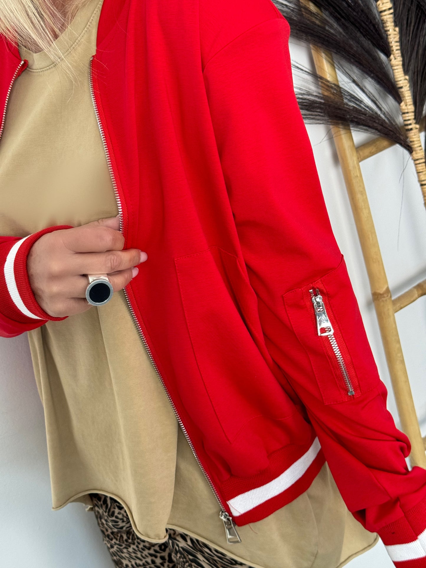 Collegejacke "Time" - rot