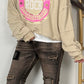 Boxy sweatshirt "Vintage" - beige