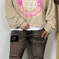 Boxy sweatshirt "Vintage" - beige