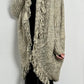 Cardigan with fringes "Over" - beige-mottled